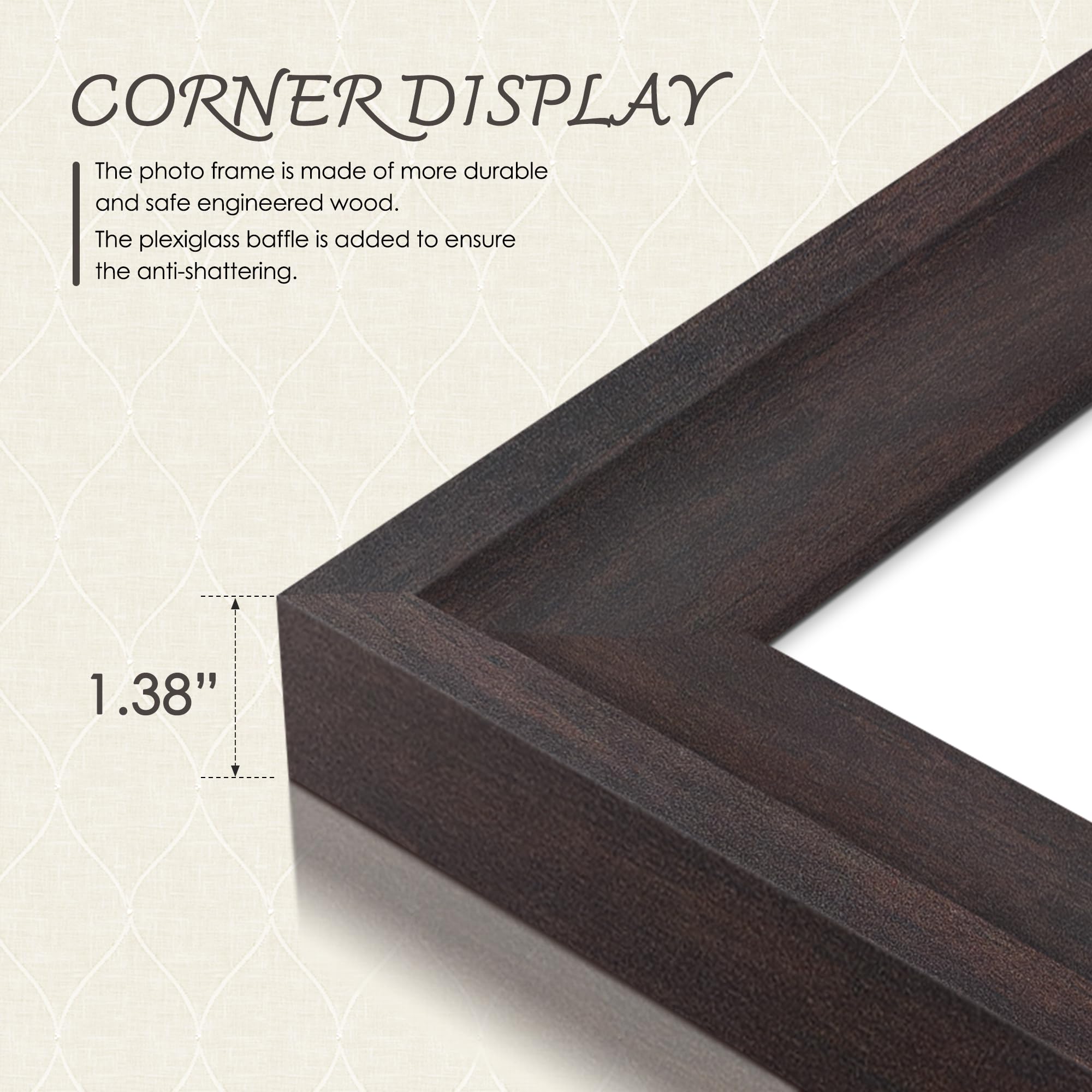 DUENPY 11x14 Picture Frame 4x6 Collage Picture Frame Displays Five 4x6 inch Photos or 11x14 (Without Mat) Wall Decor or Tabletop